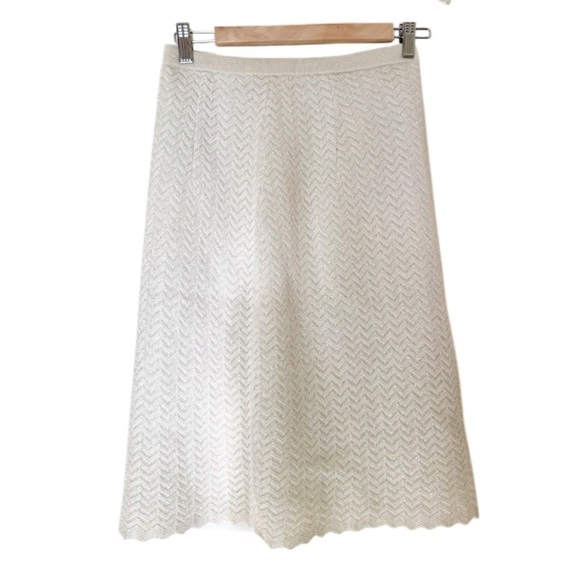 Chic Vintage Brandeis Italian Wool Metallic Knit Sleeveless Sweater Skirt Set - Picture 3 of 14